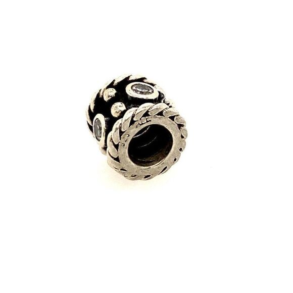 Pandora White CZ Barrel Design Charm - Picture 3 of 3